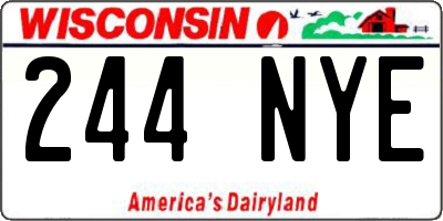 WI license plate 244NYE