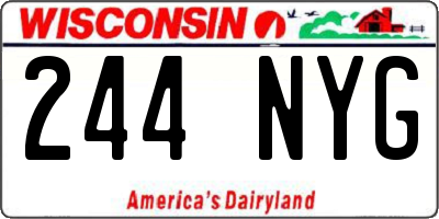 WI license plate 244NYG