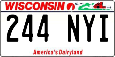 WI license plate 244NYI