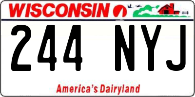 WI license plate 244NYJ