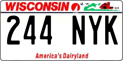 WI license plate 244NYK
