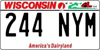 WI license plate 244NYM