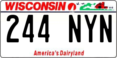 WI license plate 244NYN