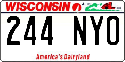 WI license plate 244NYO