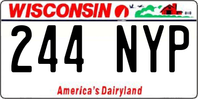 WI license plate 244NYP