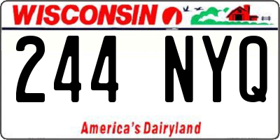 WI license plate 244NYQ