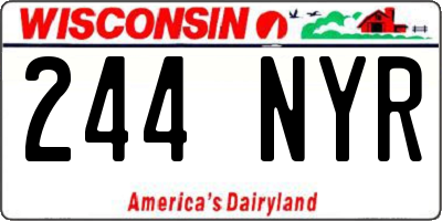 WI license plate 244NYR