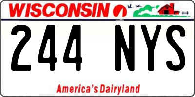 WI license plate 244NYS