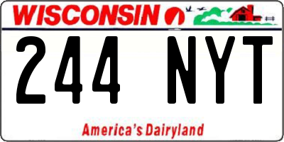 WI license plate 244NYT
