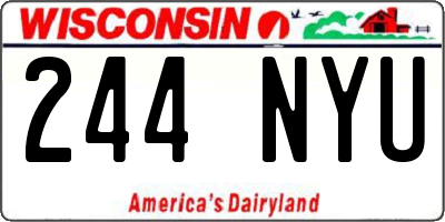 WI license plate 244NYU