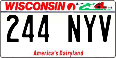 WI license plate 244NYV