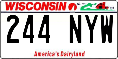 WI license plate 244NYW