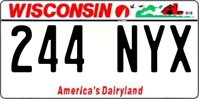 WI license plate 244NYX