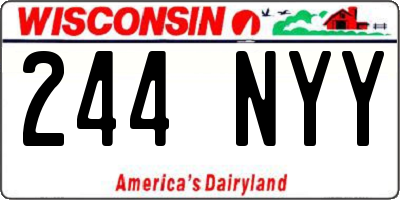 WI license plate 244NYY