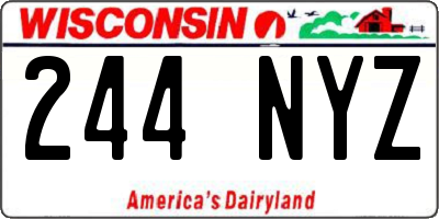 WI license plate 244NYZ
