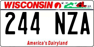WI license plate 244NZA