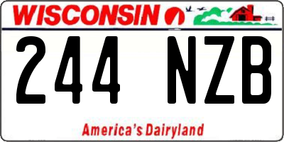 WI license plate 244NZB