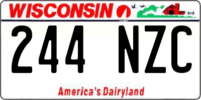 WI license plate 244NZC