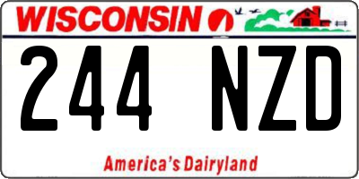 WI license plate 244NZD