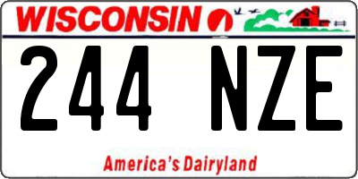 WI license plate 244NZE