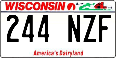 WI license plate 244NZF