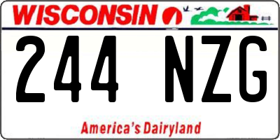 WI license plate 244NZG