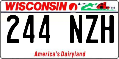 WI license plate 244NZH