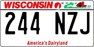 WI license plate 244NZJ