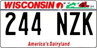 WI license plate 244NZK