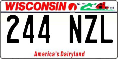 WI license plate 244NZL