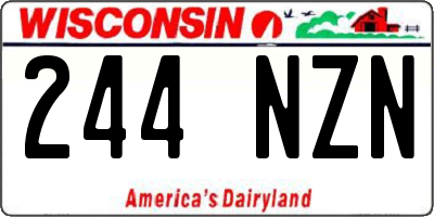 WI license plate 244NZN