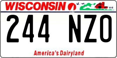 WI license plate 244NZO