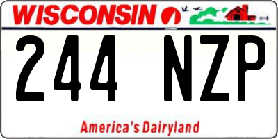 WI license plate 244NZP