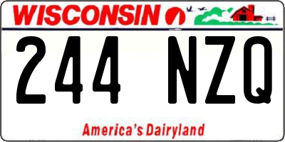 WI license plate 244NZQ