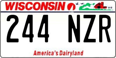 WI license plate 244NZR