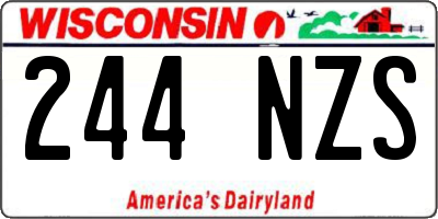 WI license plate 244NZS