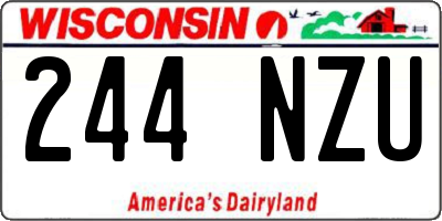 WI license plate 244NZU