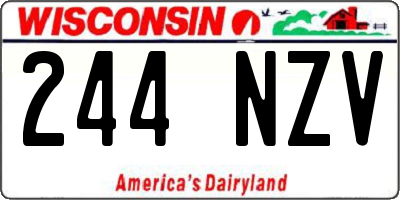 WI license plate 244NZV