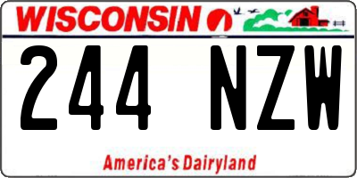 WI license plate 244NZW