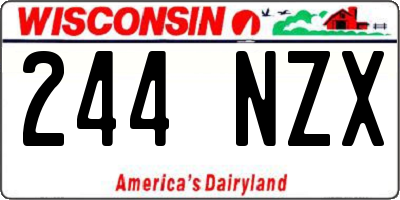 WI license plate 244NZX