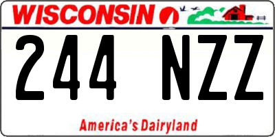 WI license plate 244NZZ