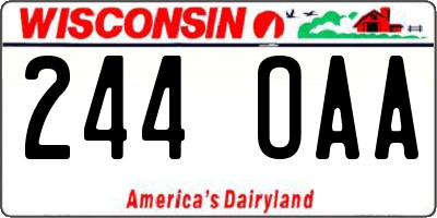WI license plate 244OAA