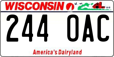 WI license plate 244OAC