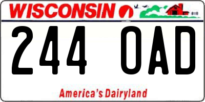 WI license plate 244OAD