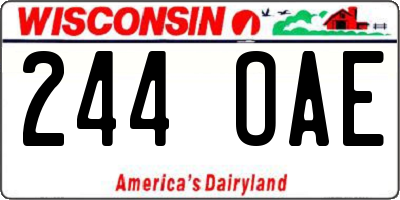 WI license plate 244OAE