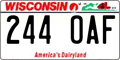 WI license plate 244OAF
