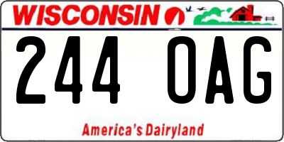 WI license plate 244OAG