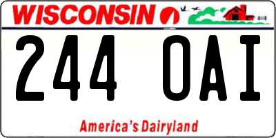 WI license plate 244OAI