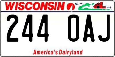 WI license plate 244OAJ
