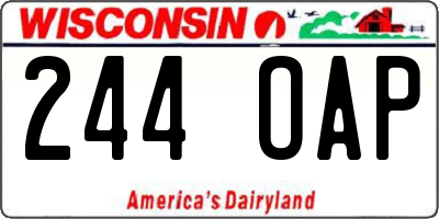 WI license plate 244OAP